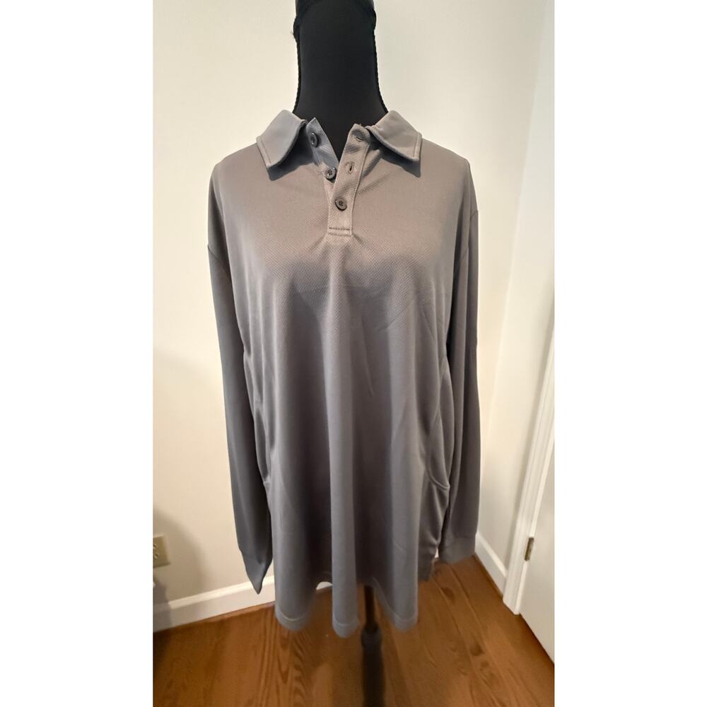 Deyeek Grey Adaptive Long Sleeve Polo Shirt